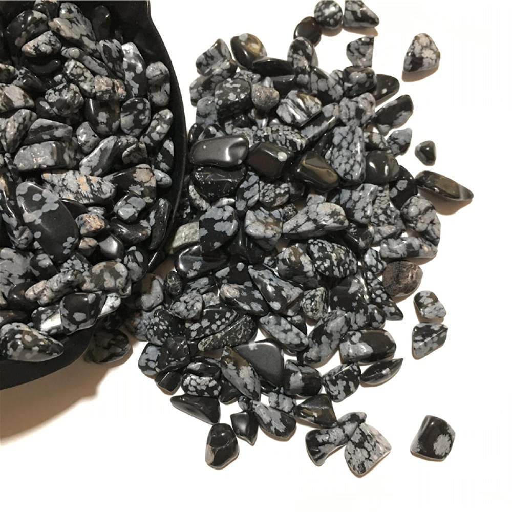50g / 100g / 1000g 7-9mm Schwarze Schneeflocke Obsidian Trommelstein poliert Kristallgrapsel Garten Blumentopf Wohnkultur-1000g.