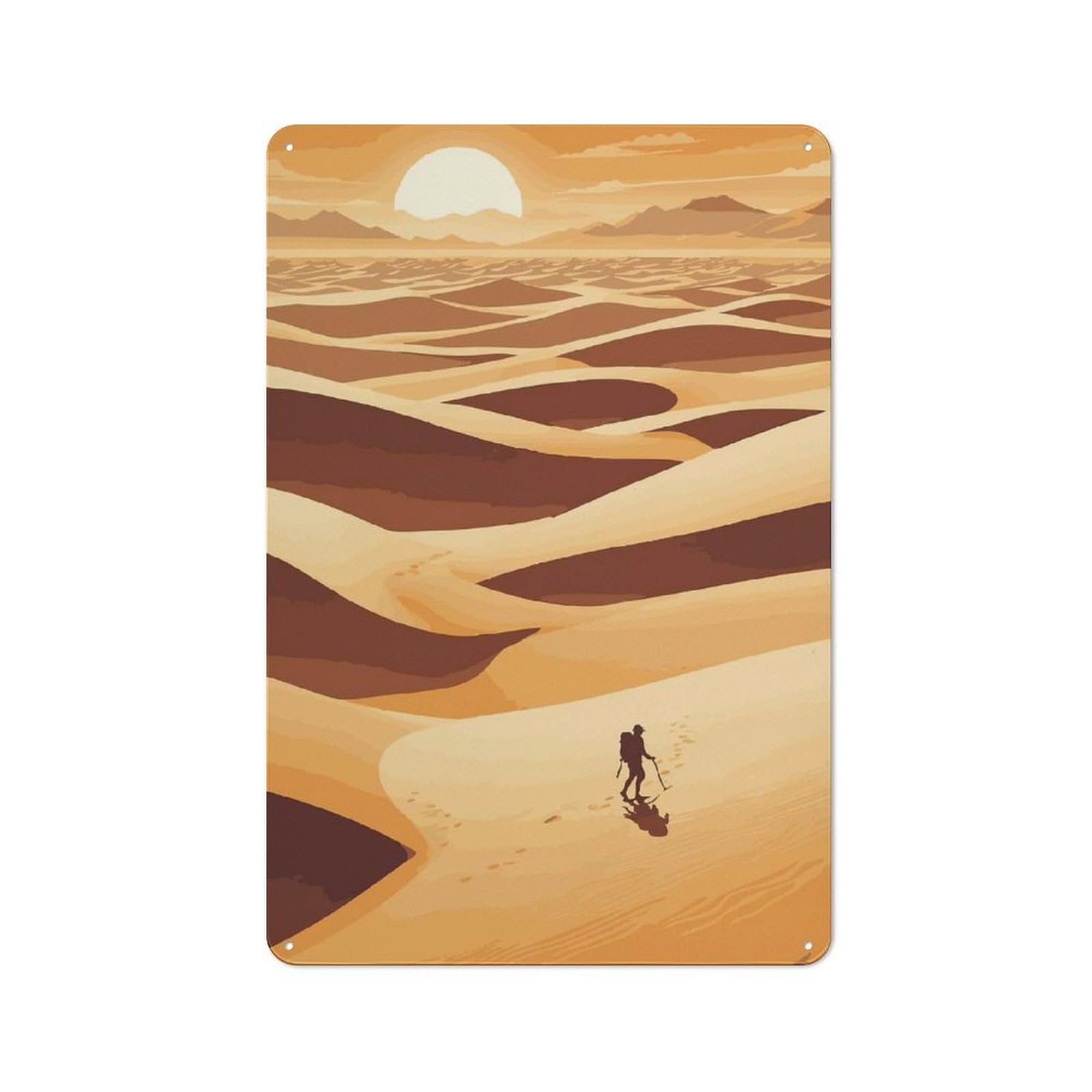 Junmoney Style-16 Retro Metal Wall Sign 30X20cm With Desert Trek For Home Bar Wall, A Decorative Gift For A Newly Furnished Home Bar