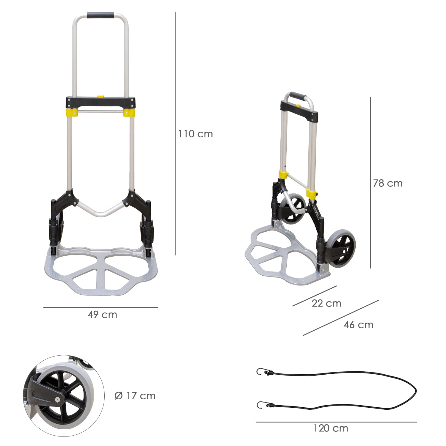 WOLFPACK LINEA PROFESIONAL 11090615 Carretilla Plegable Aluminio Portatil 80 kg.