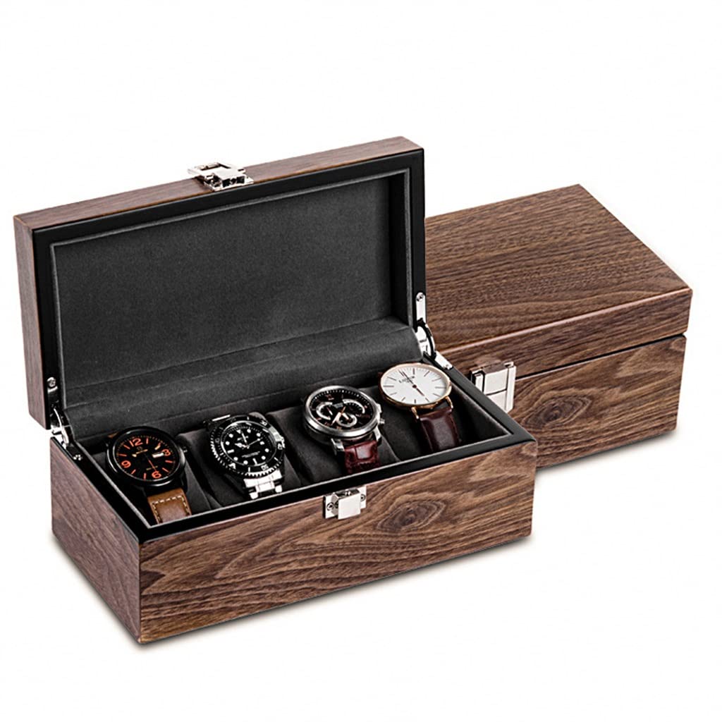 Caja de colección pulsera reloj mecánico marrón for hombre(A)