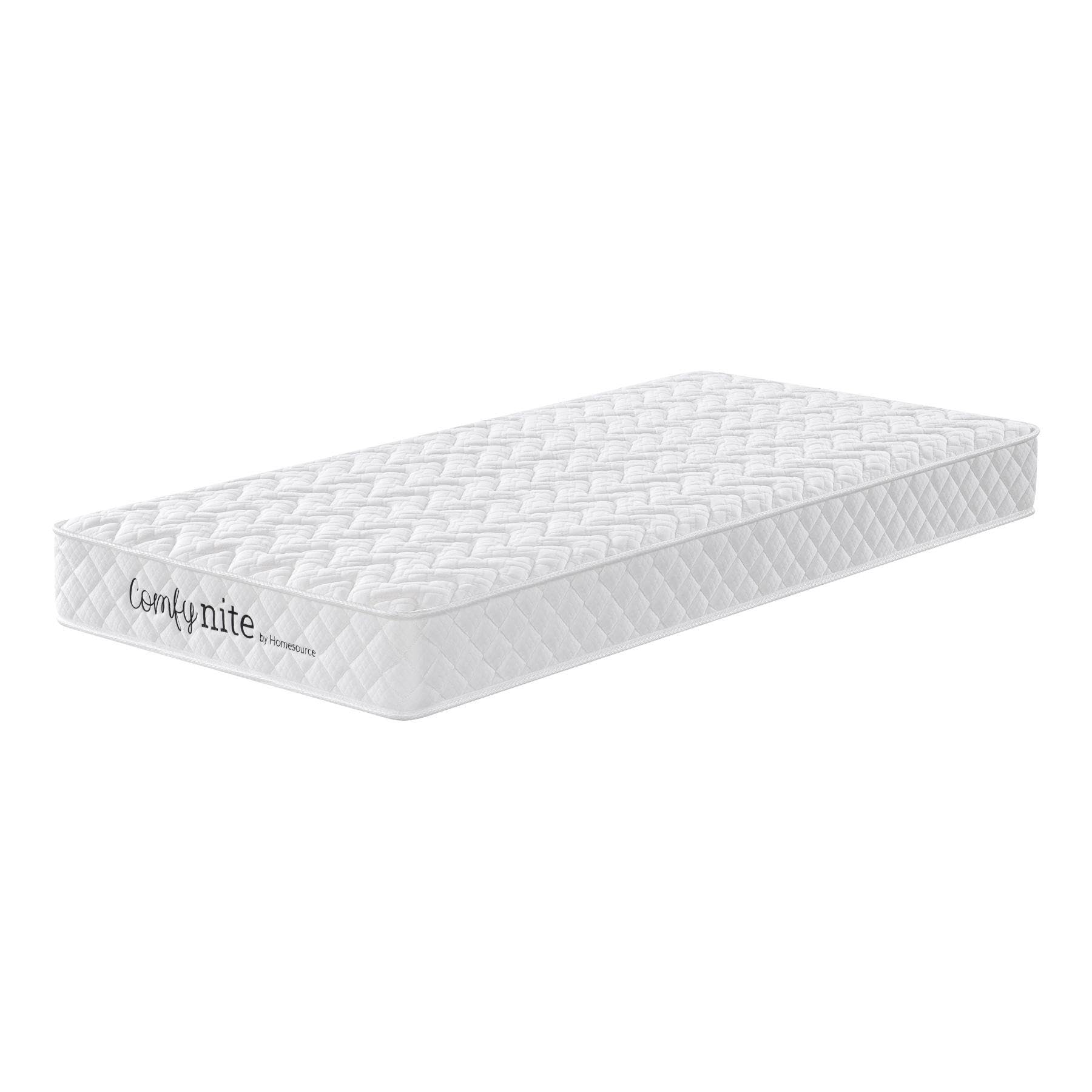 Home Source Bonnell Coil System Quilted Mattress, 3ft Single, Medium Firmness, 17.5cm Deep, White