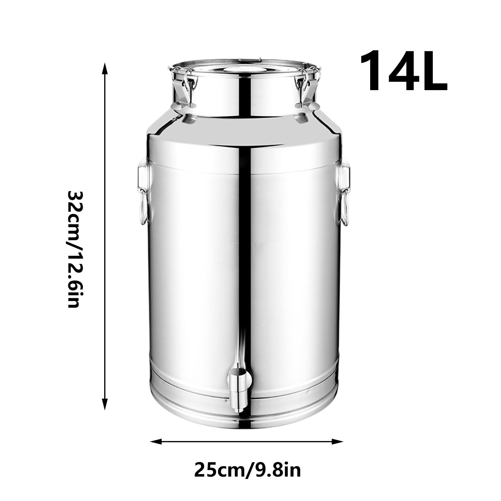 Bottiglia In Acciaio Inossidabile, Con Coperchio, 5L/9L/14L, Contenitore Per Vino, Olio Da Cucina E Conservazione Degli Alimenti, Comodo Design Del Rubinetto, Per Dispensa, Caffè, Zucchero, Farina, Tè