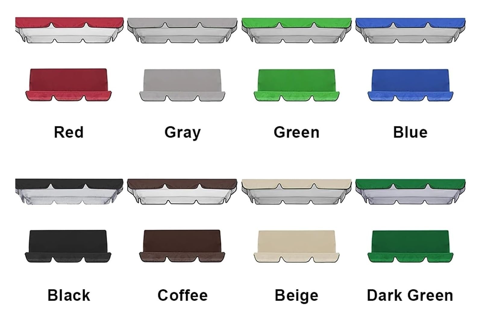 Funda para Asiento de Columpio de jardín, Columpio Asiento de jardín Cubierta Repuesto for Porche Multicolor