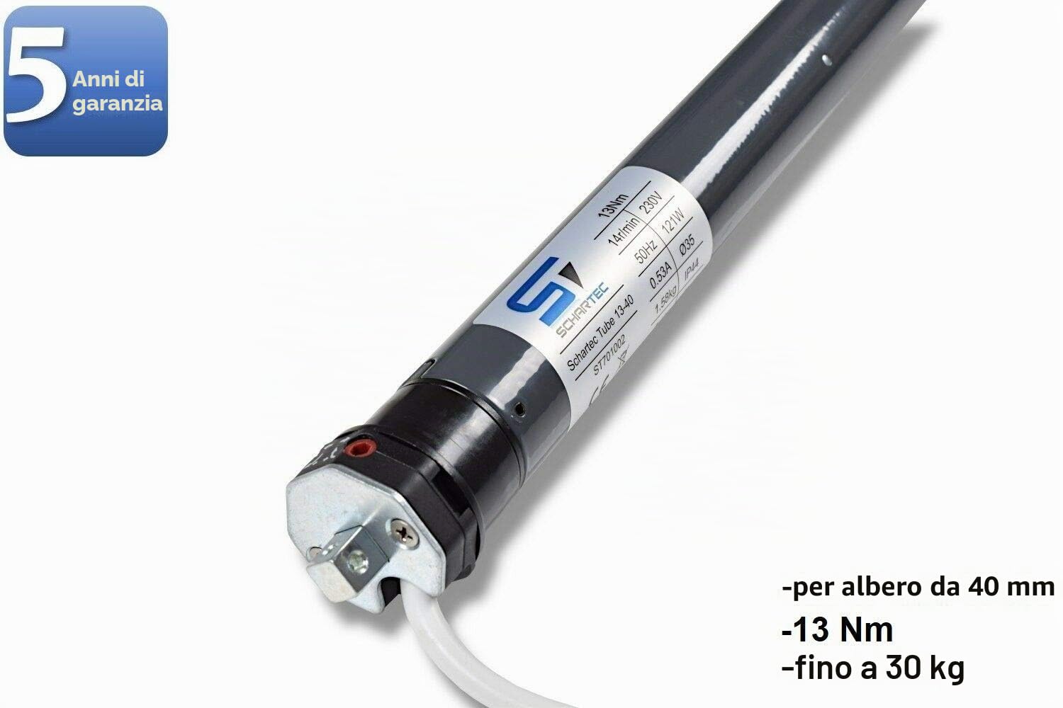 SCHARTEC Motore professionale per tapparelle per albero da 40 mm, motore per tapparelle (Shartec Tube 13-40)