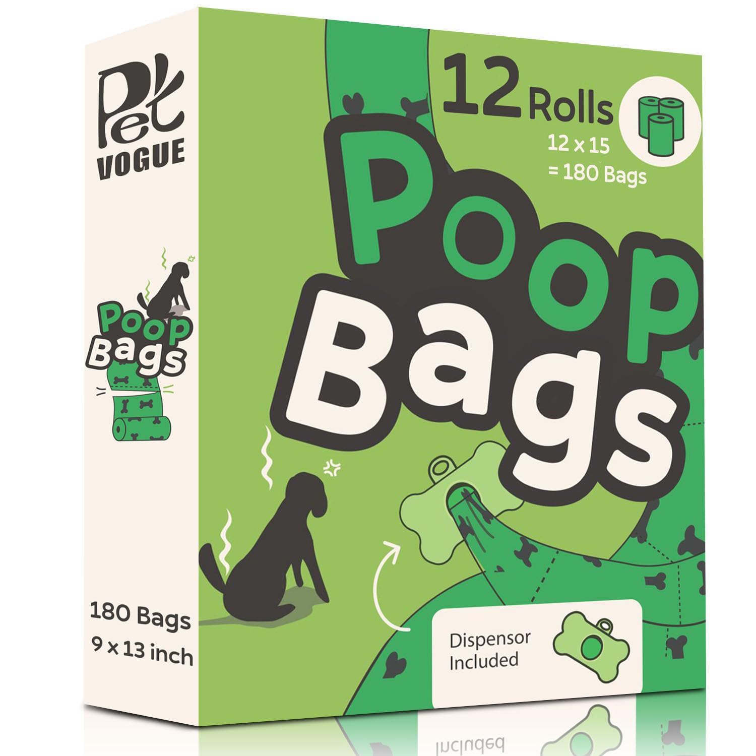 PetVogue Dog Poop Bags for Waste Refuse Cleanup Poop Scooper Bag, Roll