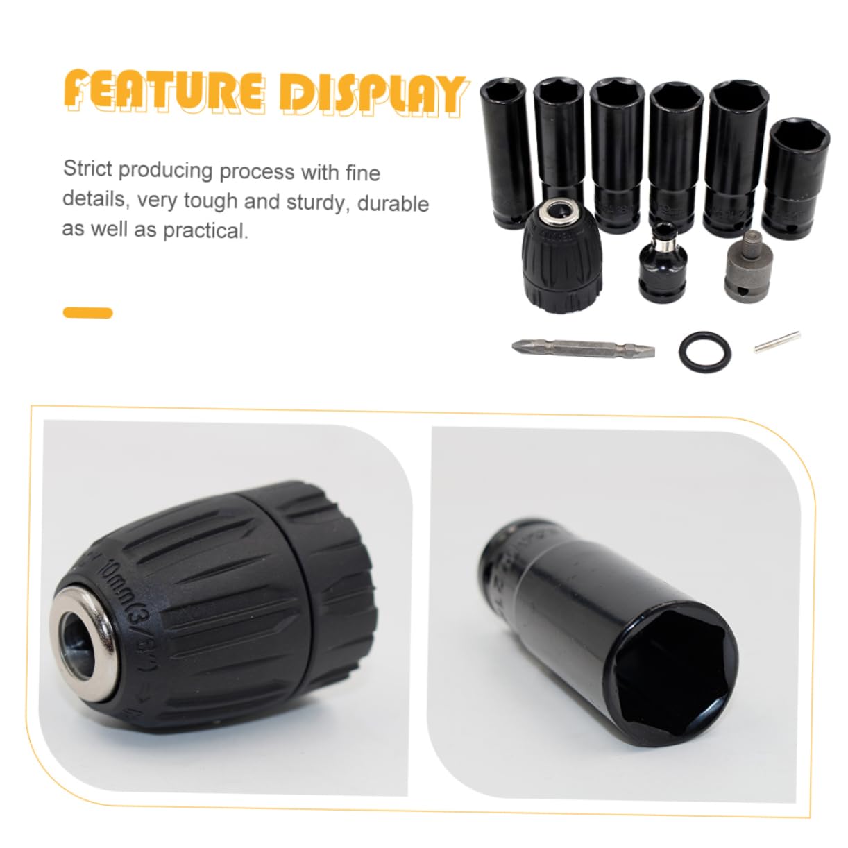 SHINEOFI Set da 12 Bussole Esagonali per Avvitatore ad Impulsi in Acciaio Cromo Vanadio, Leggere e Resistenti, per Officina e Uso Domestico, Dimensioni 14-22mm