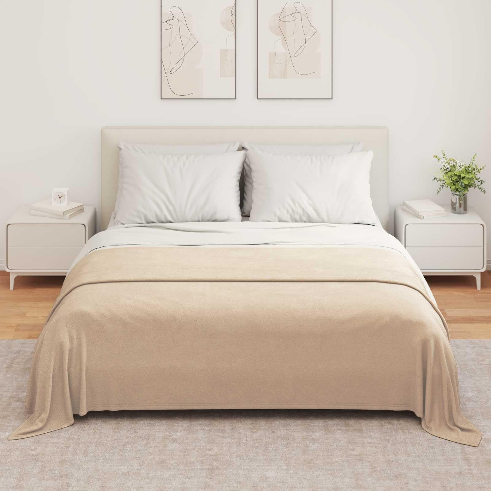 Wohndecke Kamel 280x210 cm 0.8 kg Fleece Wurfdecke
