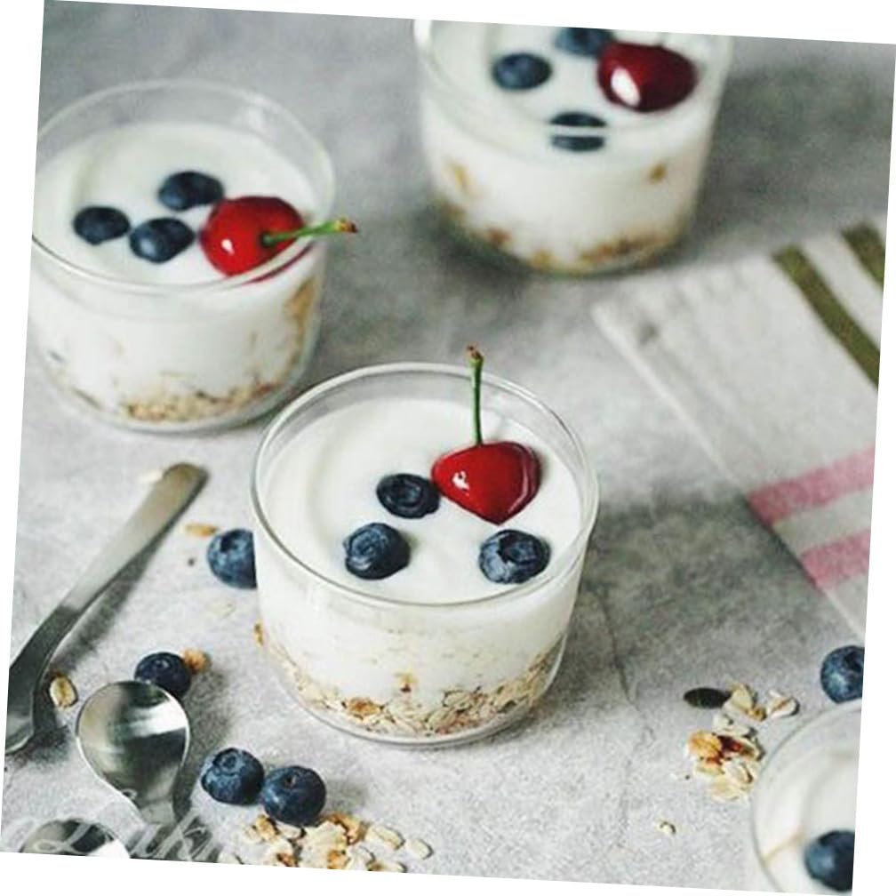 Vasos de Vidrio para Postres 200 Ml 4 Piezas, Recipientes Redondos Reutilizables para Mousse, Helado y Snacks, Tazas Transparentes Multiusos para Buffet y Aperitivos