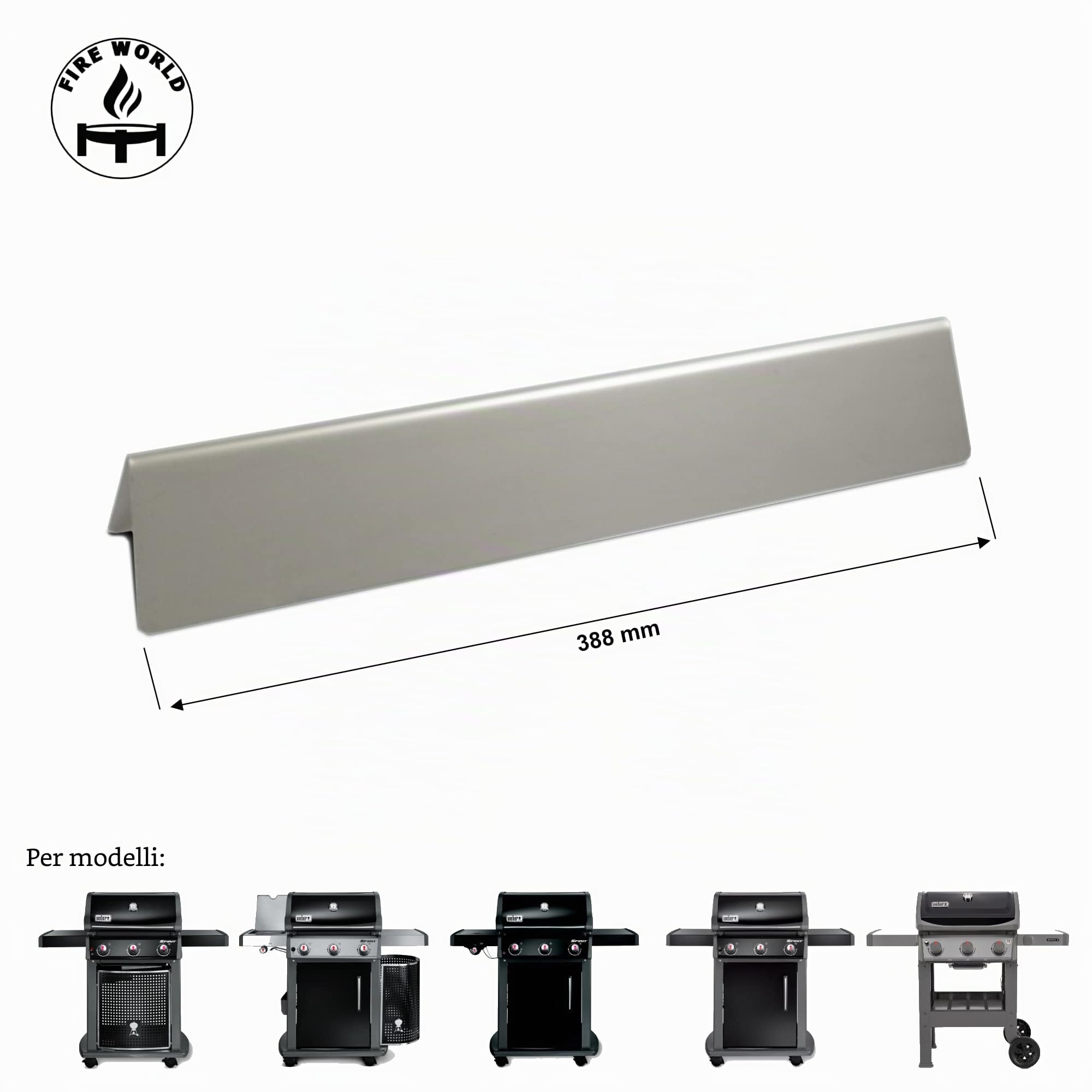 Flavorizer Barre Acciaio Inox aromatizzazione per Weber Spirit 300 Serie Gas Grill (Pannello di Controllo Montato Anteriore)-7636
