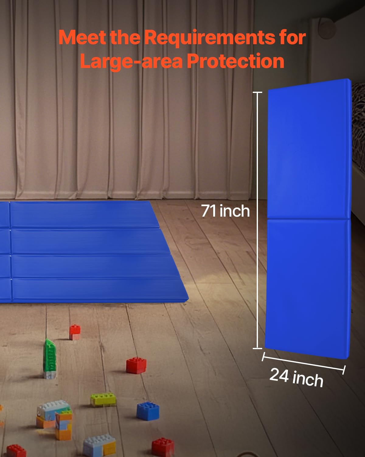 VEVOR Acolchado de Pared para Gimnasio, Resistente al Desgarro, Alta Densidad, para Pared de Cancha de Baloncesto, Duradera e Impermeable para Gimnasio, Garaje, Sótano, 1800 x 600 x 50 mm, Azul