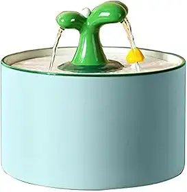 Fonte De Água De Cerâmica Para Animais De Estimação, Ultrassilencioso Para Animais De Estimação, Bebedouro Automático USB, Tigela Para Cães E Gatos,Azul 1,5l,Hilarious123