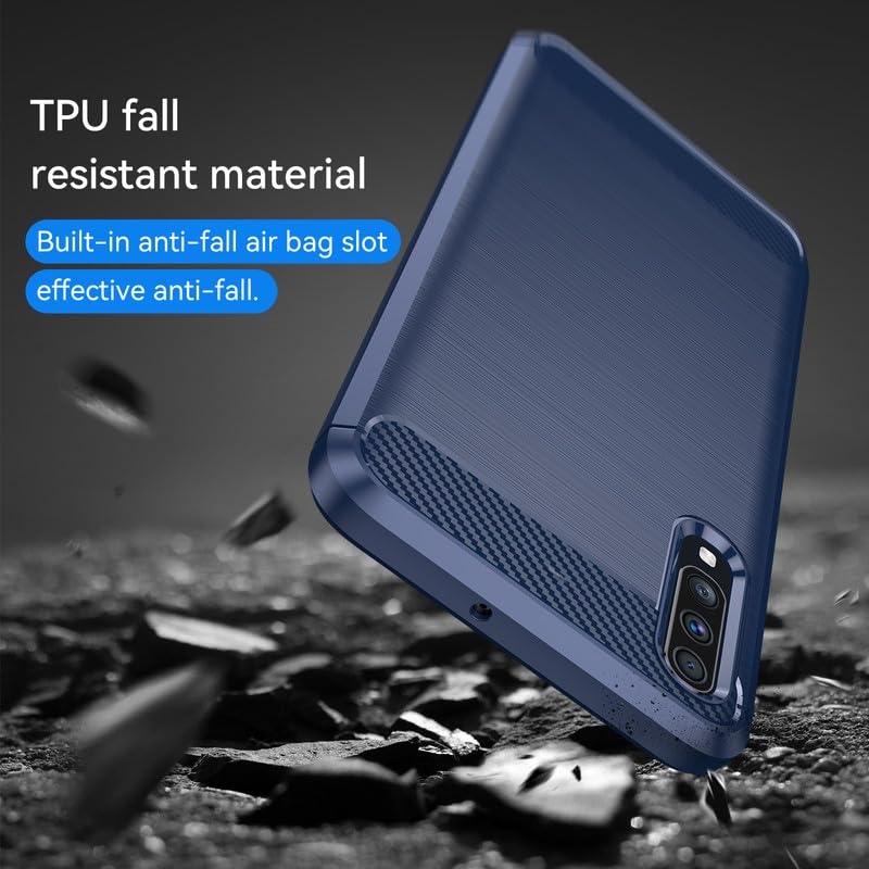 Image of Hybrid Carbon Fiber Back Case for Samsung Galaxy A70 / A70S (Blue)