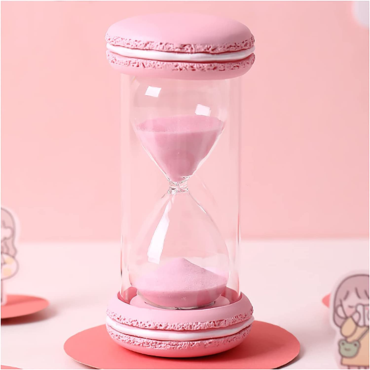 timer， Sandglass Timer,15/30 Minutes Glass Hourglass Shower Christmas Birthday Gift(Roze,15 minutes)