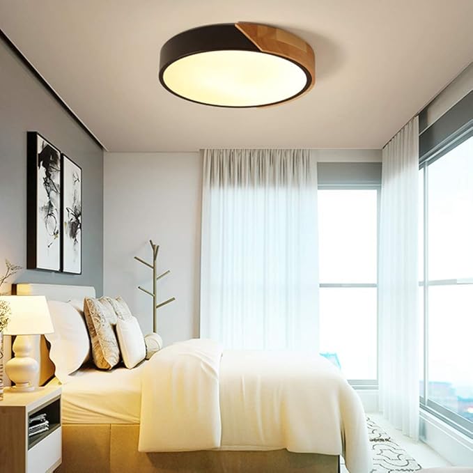 minifair Ronde driekleurige LED-plafondlamp met dimfunctie voor inbouwmontage, zwart, 40cm photo 3