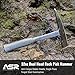 ASR Outdoor 20oz Rock Pick Mining Hammer, 11-inch Pointed Tip Geology Tool for Gold Prospecting Equipment and Rockhounding