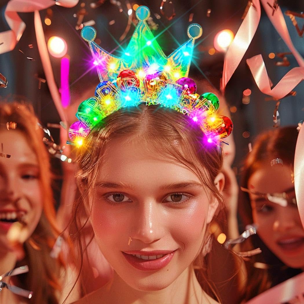 serre-tête lumineux LED's bonnet de noël ROUGE