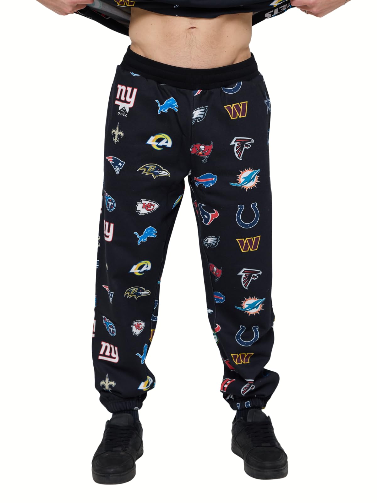 OOSC Mens NFL Team - Black Sweatpants, Black, XL EU