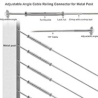 Vista 2 de Kit de herramientas de barandilla de cable de acero inoxidable, para sistema de barandilla de cable de 1/8, para postes de metal, kit de tensor
