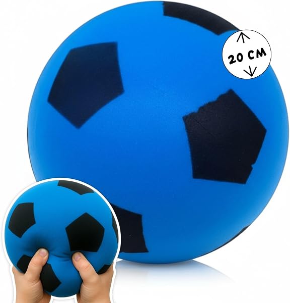 alldoro Schaumstoffball, Ø 20 cm, extra weiche Softbälle, Fußball für Kinder ab 0 Jahren, leise & leicht, Ball für Indoor & Outdoor - 1