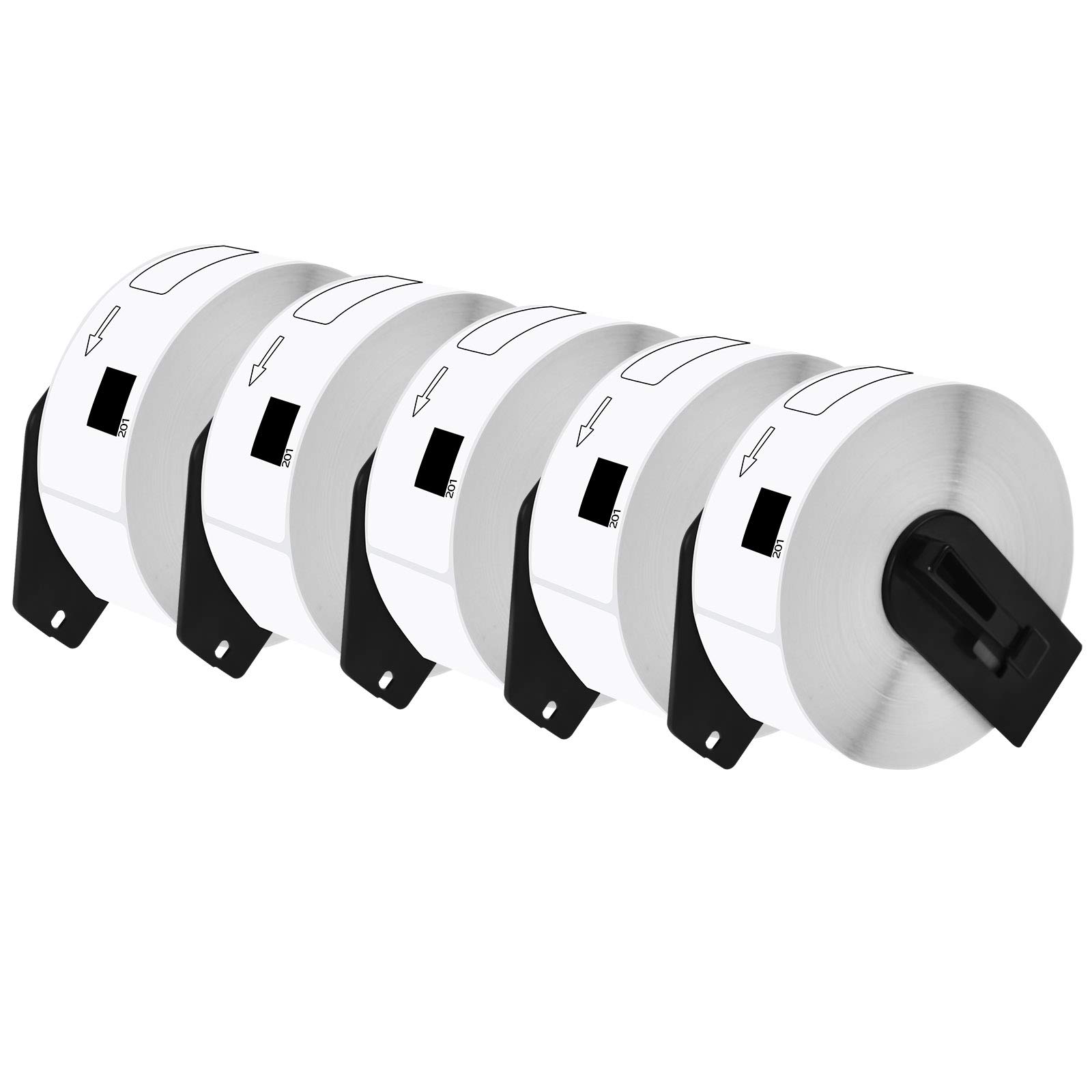 NineLeaf (5 Roll /400 Labels per Roll) Die-Cut Standard Address Labels with Cartridge Compatible for Brother DK-1201 DK1201 29mm x 90mm (1-1/7