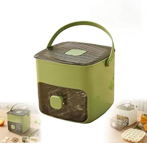 2025 Portable Ice Maker, Compact Countertop Ice Machine with Storage Drawer, Fast Ice Production, One-Touch Operation, Home, Office, Camping, Outdoor Use (Green)