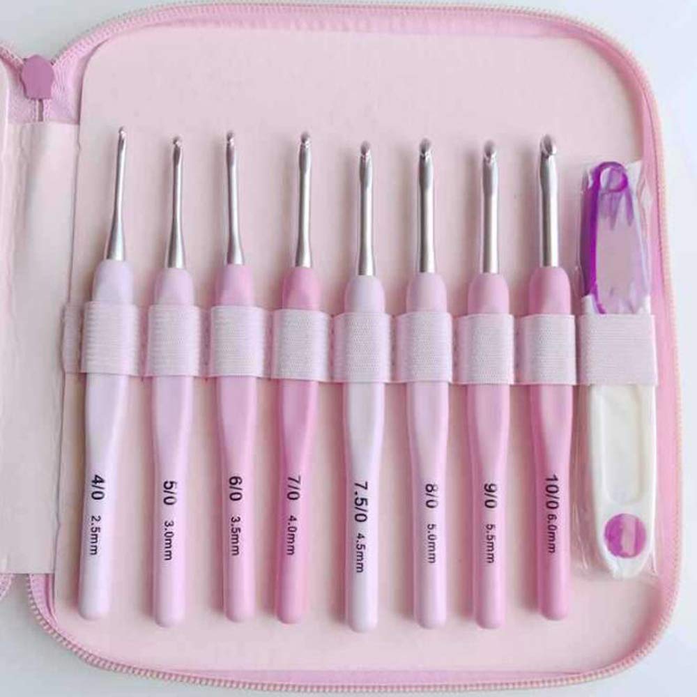 Voanzo Sweater Needle Knitting Tool, Gradient Color Crochet Hook Set, Hook Needle Circular Crochet Hook Metal Crochet Needle