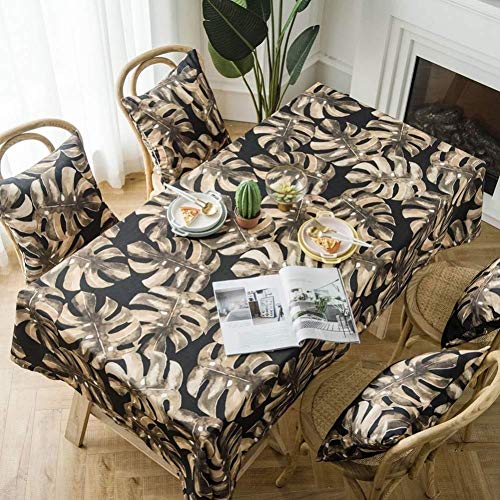 Zrtfren- Polyester Tablecloth，Proof Wear Resistant-for Outdoor Home Courtyard-Washable Waterproof Anti-wrinkle Heat-resistant Washable Oil，Brown Table Decoration (Size : 140x250cm)