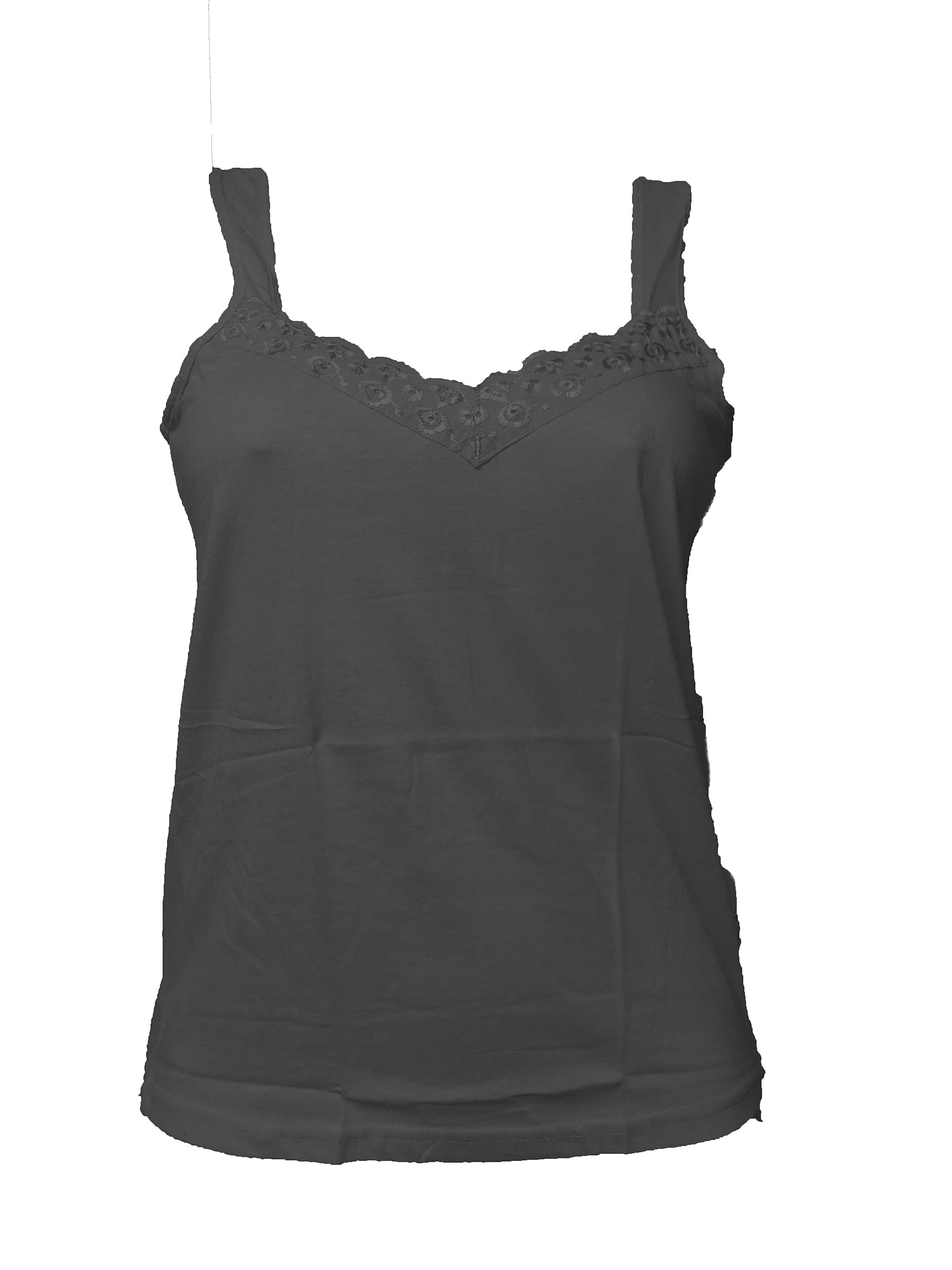 OK INTERPRISES LACE Neckline Work Cotton Camisole Short Camisole Women Camisole Girls Sameej Camisole Size XXL Black-picture-32