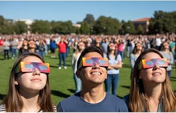 Solar Eclipse Glasses ISO 12312-2 & CE Certified – Safe Solar Viewing for Direct Sun & August 2026 Eclipse | Paper Cardboard Frame, Made in EU | For Kids & Adults