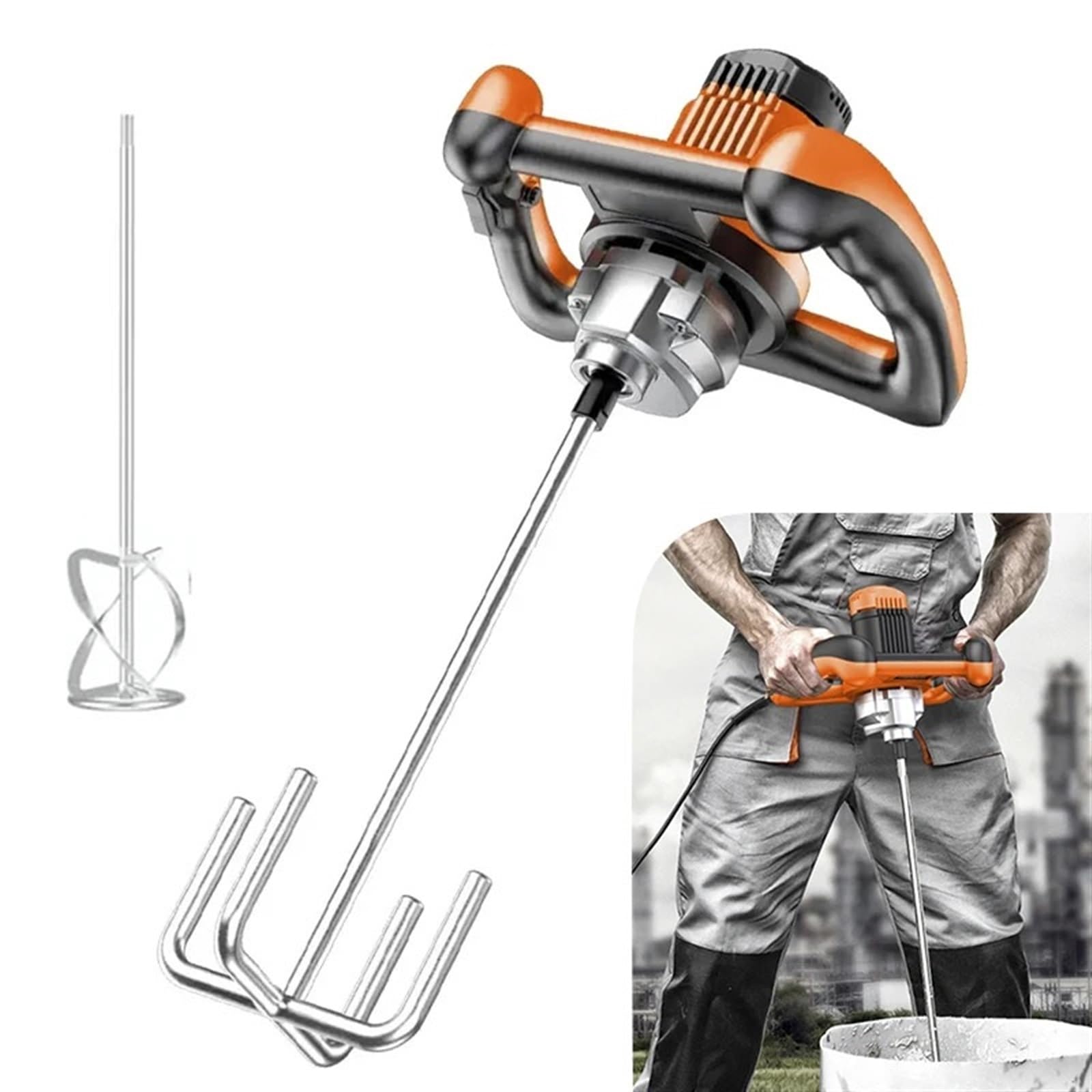 Mezclador de grado de 6 velocidades de velocidad ajustable de 3000 W Mezclador de mano for pintura, cemento, yeso, mortero, revestimiento, masilla en polvo