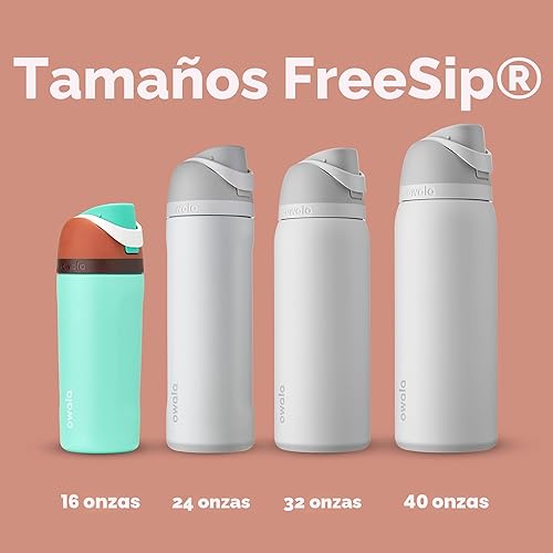 Miniatura 5 de Owala - Botella de agua FreeSip de acero inoxidable para niños, con aislamiento, sin bisfenol A, incluye sorbete, para deportes, viajes y la Mint