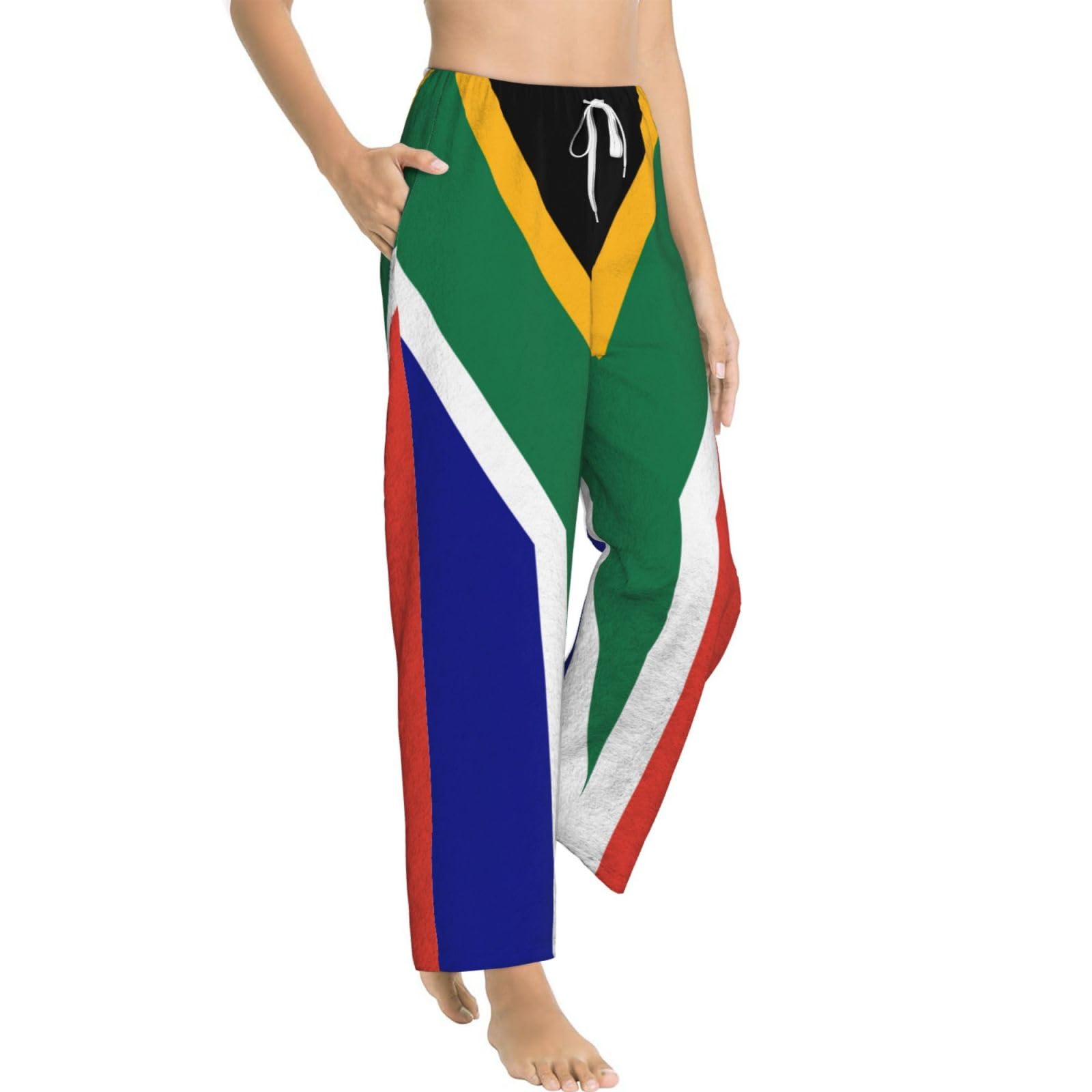 Flanell-Pyjamahose mit südafrikanischer Flagge, warm, bequem, Lounge-Schlafhose für Urlaub, Weihnachten