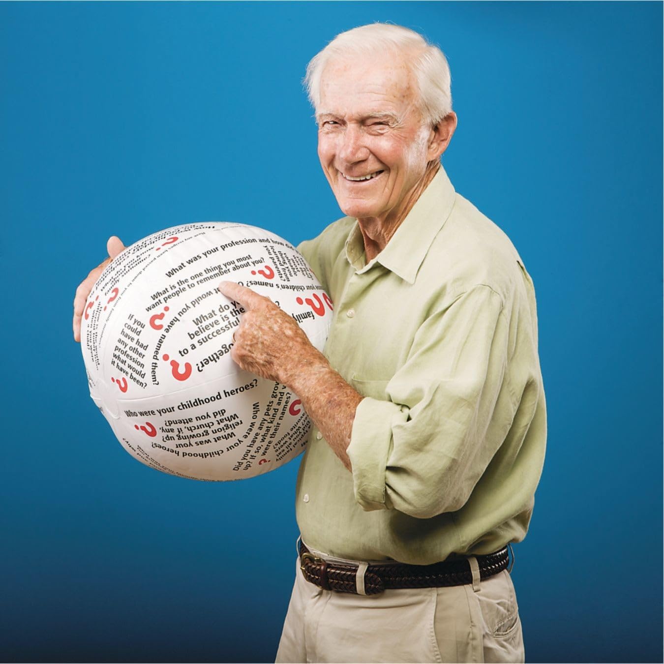 S&S Worldwide Toss 'n Talk-About Family History Ball. Beach Ball Style Ball, 16" Inflated Dia. Printed with Instructions or Questions to Encourage Social Interaction, Reminiscing About Families.