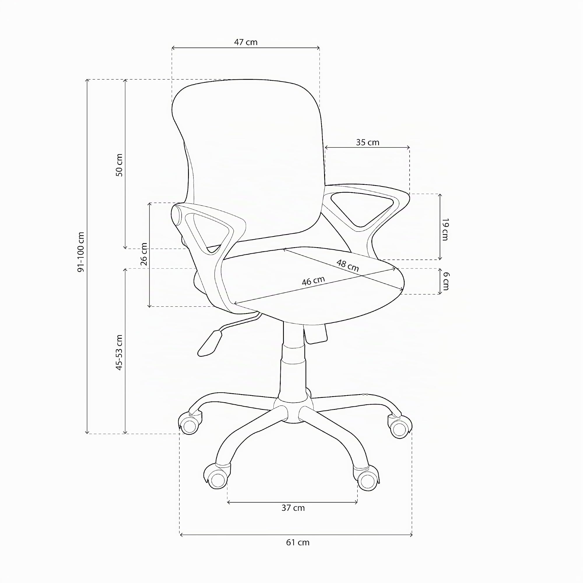 Adec Group Brisa, Silla de Escritorio giratoria, Silla de Oficina, Silla despacho con Ruedas, Color Rosa Claro, Medidas: 60 cm (Ancho) x 60 cm (Fondo) x 93-101 cm (Alto)