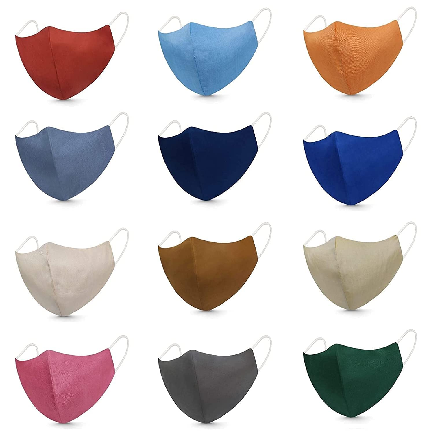 MEELANA Soft Cloth Pure Cotton Reusable Washable Breathable Mask For Unisex (Multicolor) Men Women