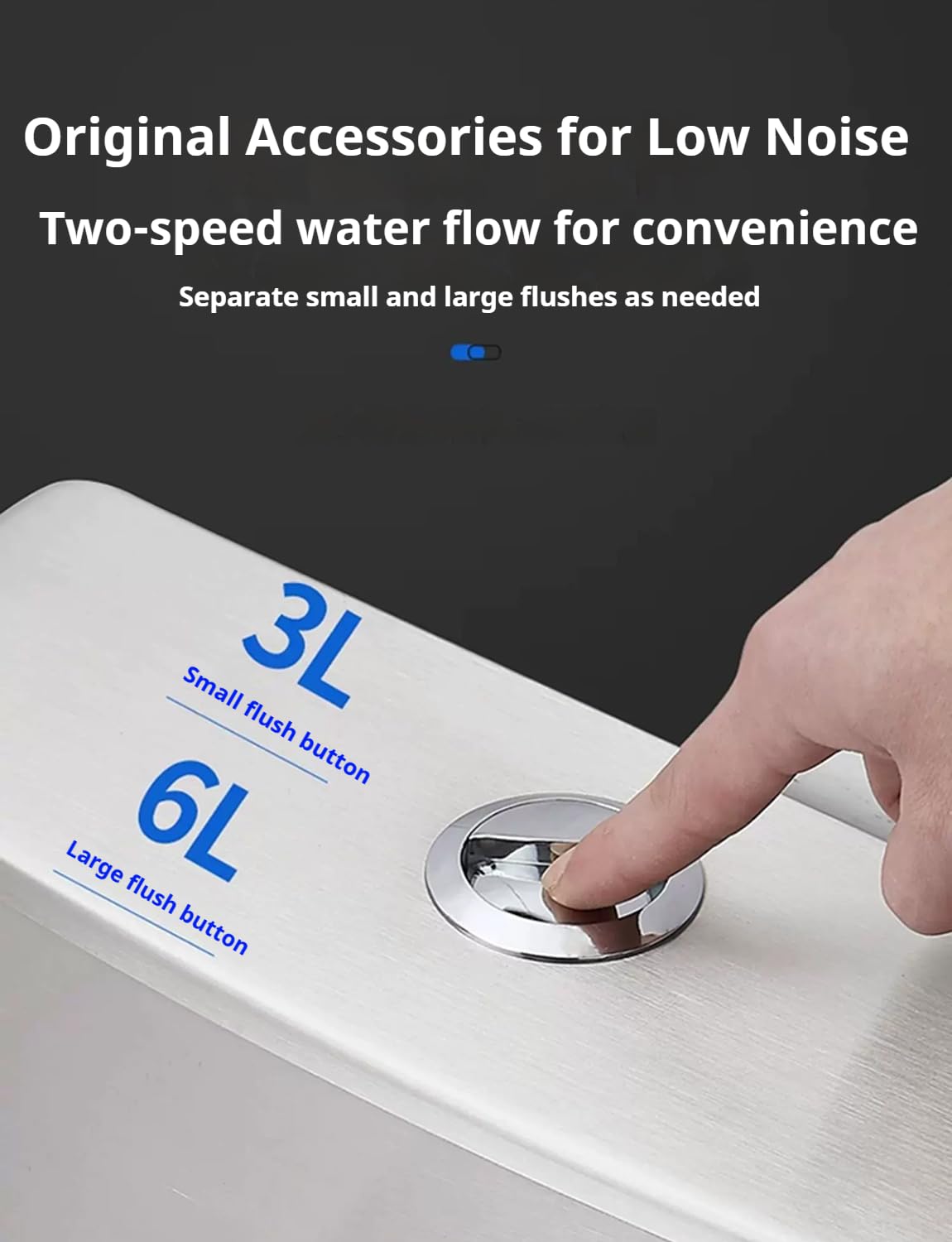 Inodoro comercial de doble descarga de acero inoxidable 304 con tapa, ahorro de agua y resistente a la congelación para baño