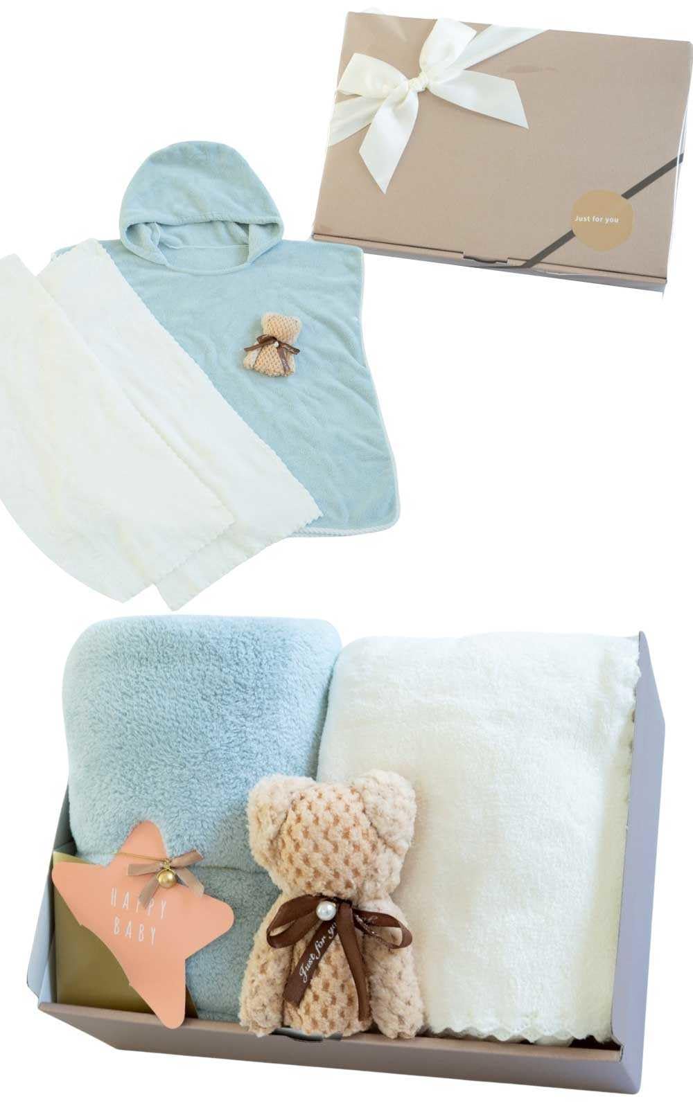 BRUNELLO CUCINELLI バスローブ・おくるみ・ブランケット　箱付き Amazon.co.jp: rinaty【4点セット】出産祝い 男の子 女の子 バスローブ