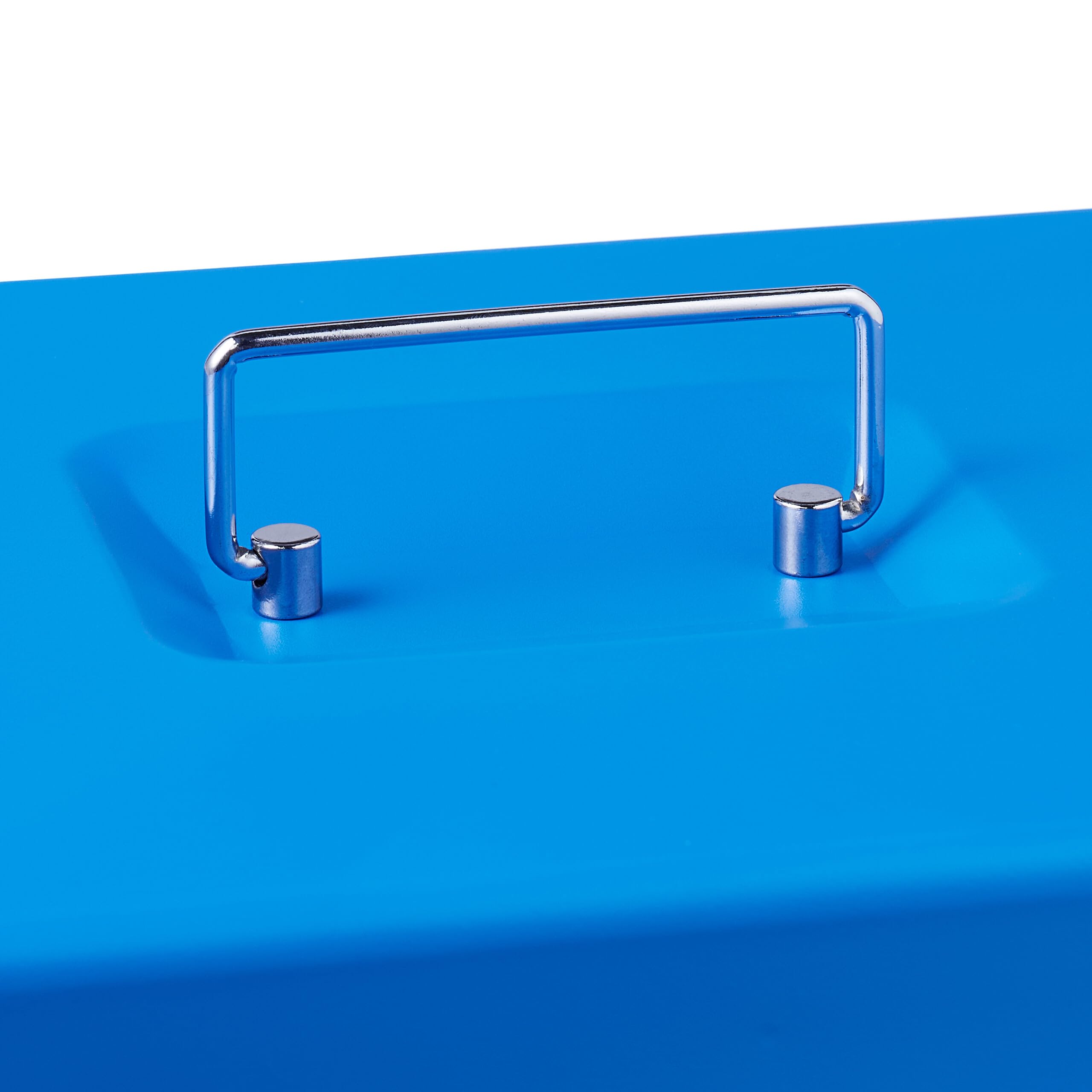 Relaxdays Cassetta con Combinazione Numerica a 3 Cifre, Porta Soldi con Inserto per Monete e 4 Scomparti, n Ferro, Blu