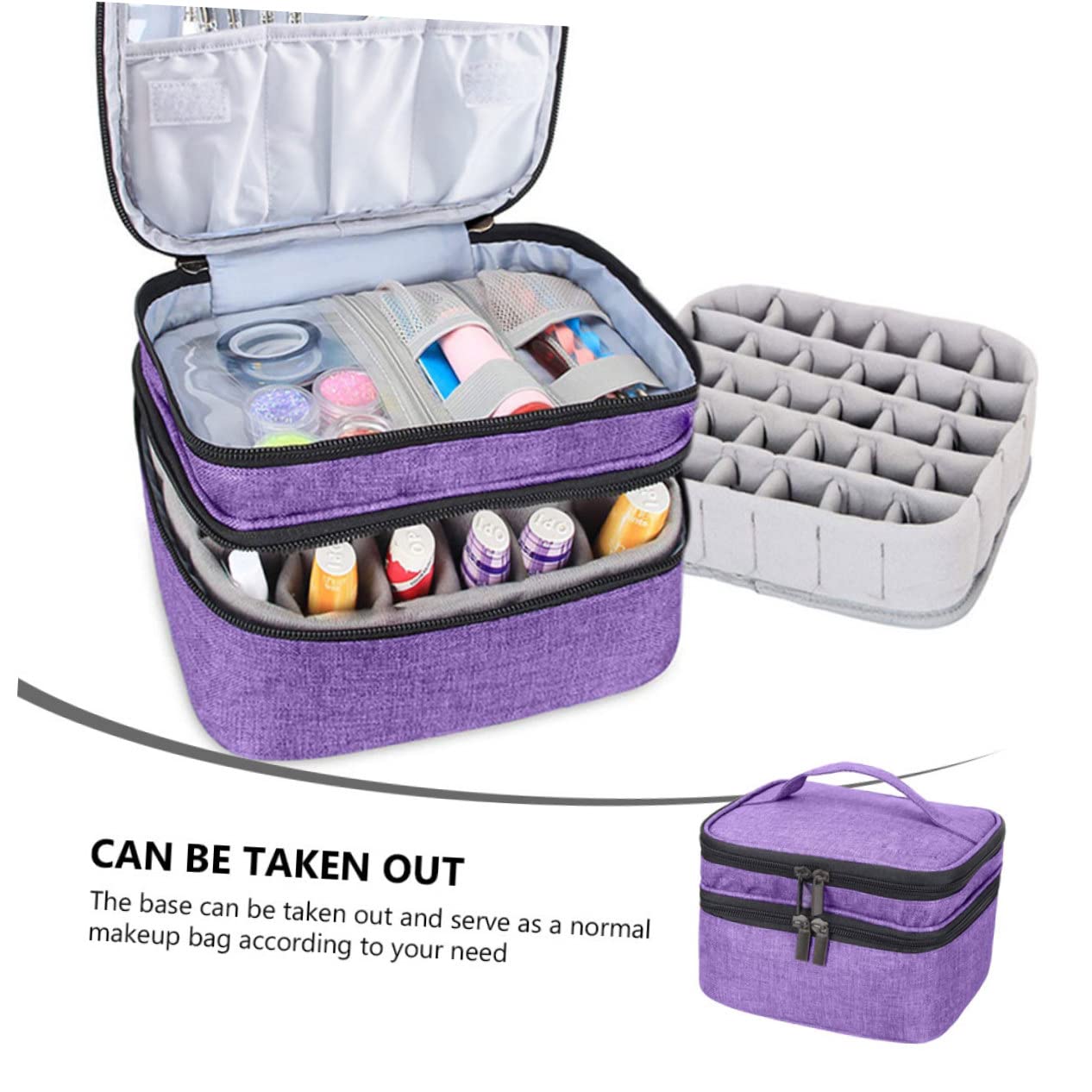 Ipetboom Custodia per Oli Essenziali Doppio Borsa Organizer Portatile per Smalto per Unghie Include Flaconi Materiale Oxford e Resistente