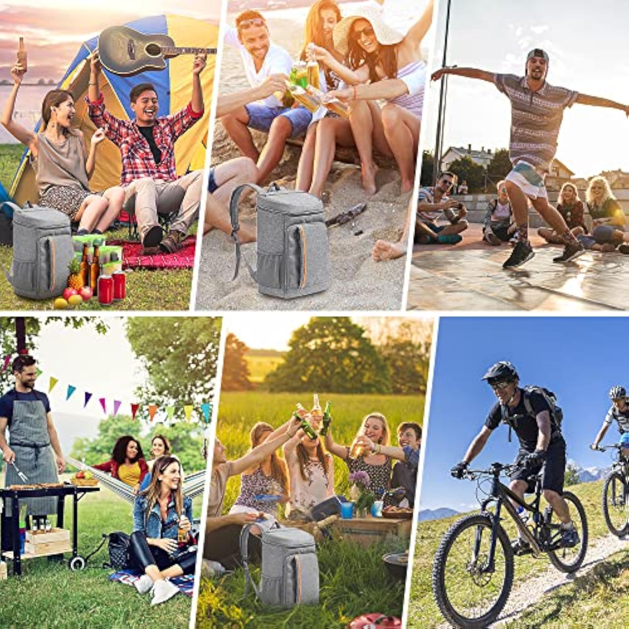 Cooler Backpack Waterproof Insulated Grocery Bag for Picnics & Camping
