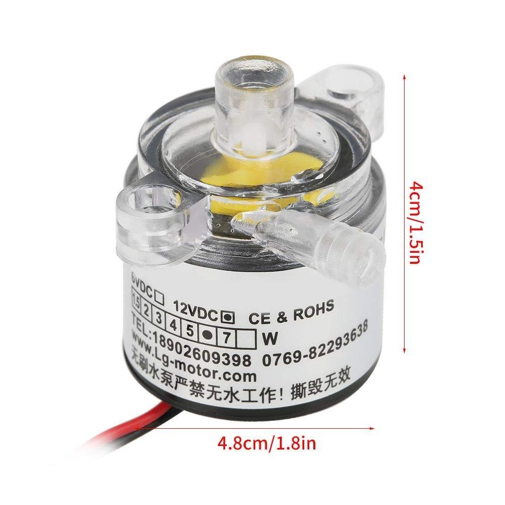 KSTE 1pc Mini DC 12V 6W Bezszczotkowa pompa wodna Bezszczotkowa zatapialna pompa wodna 2 litry/min