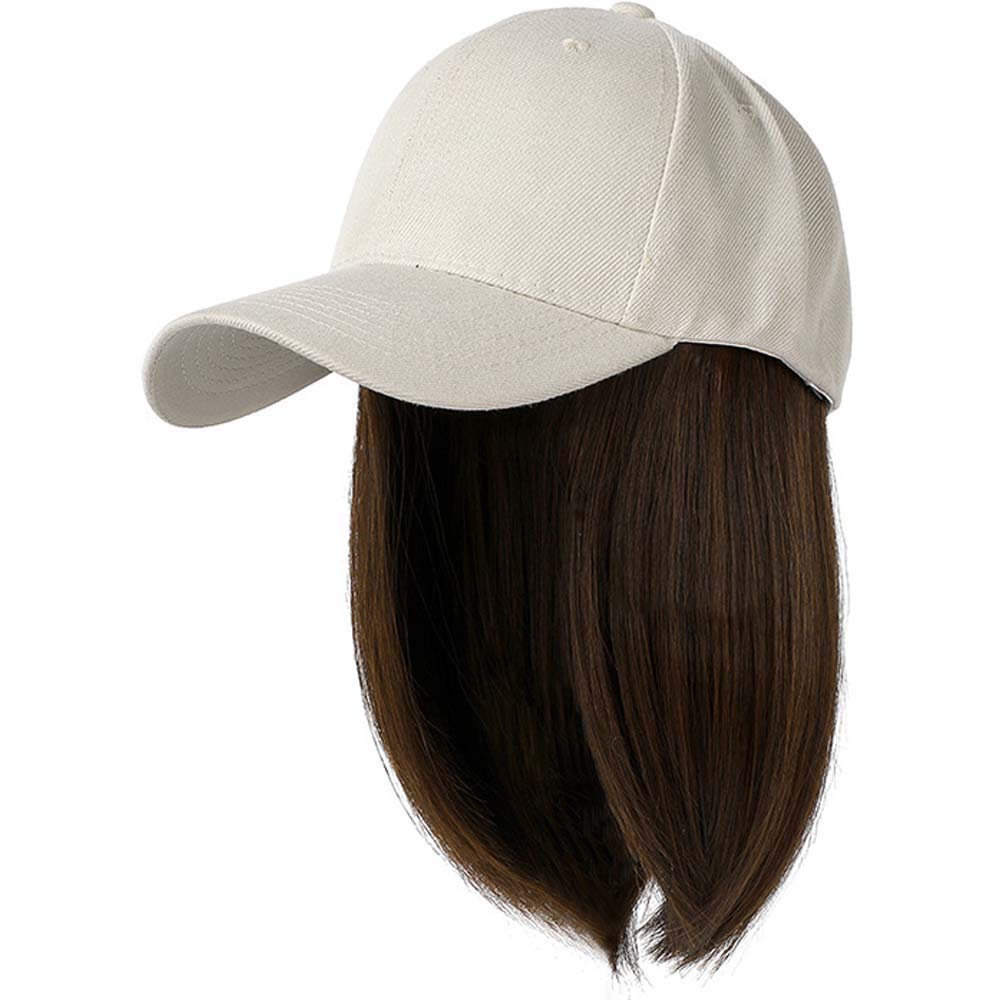 YEKEYI Baseball Cap Wig with Hair Extensions Synthetic Wig Hat for Women Adjustable Baseball Cap