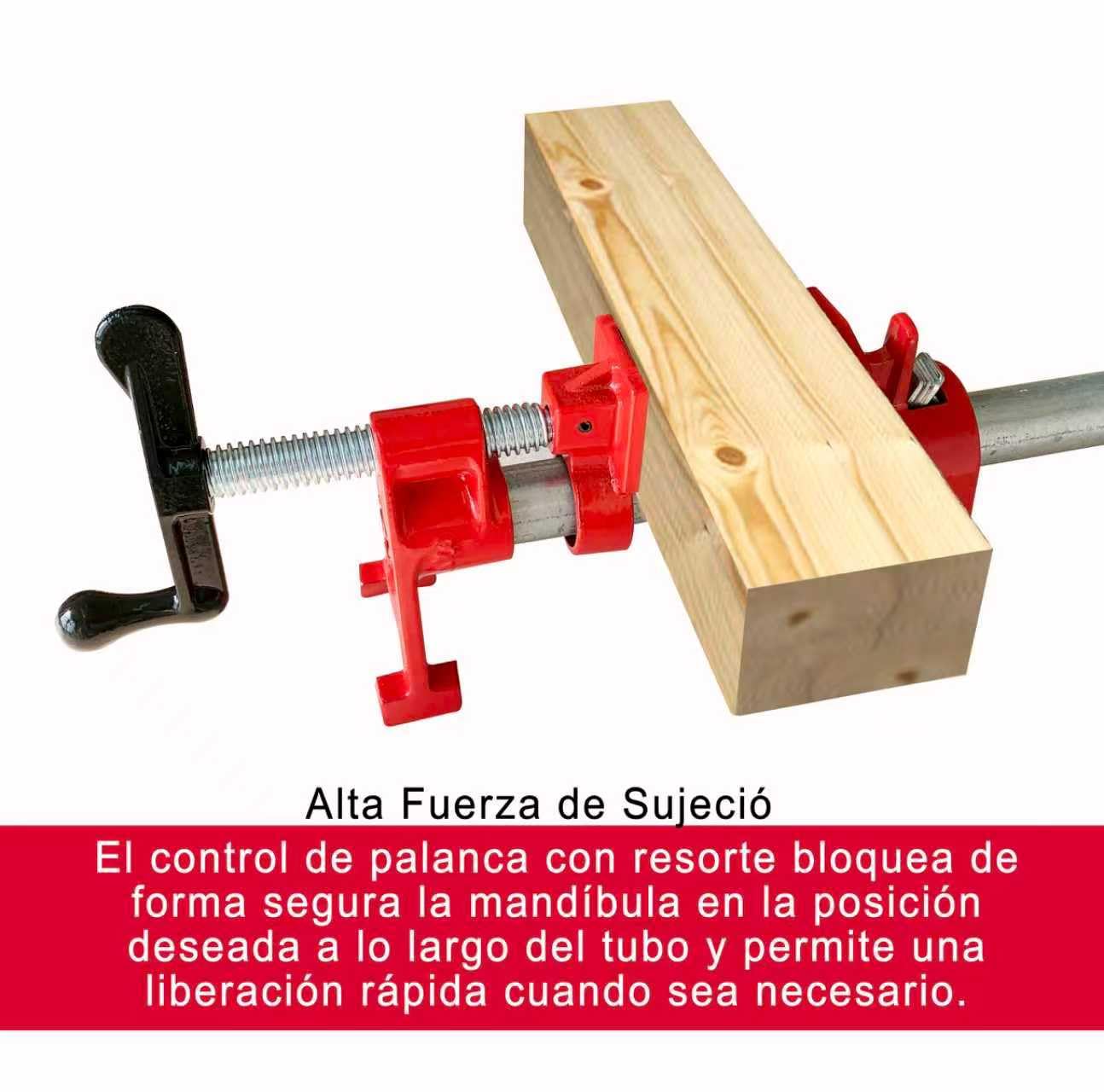 HimaPro Juego de 4 Sargentos Tipo H para Tubo de 19 mm (3/4") – Uso Profesional para Carpintería, Bricolaje y Proyectos DIY