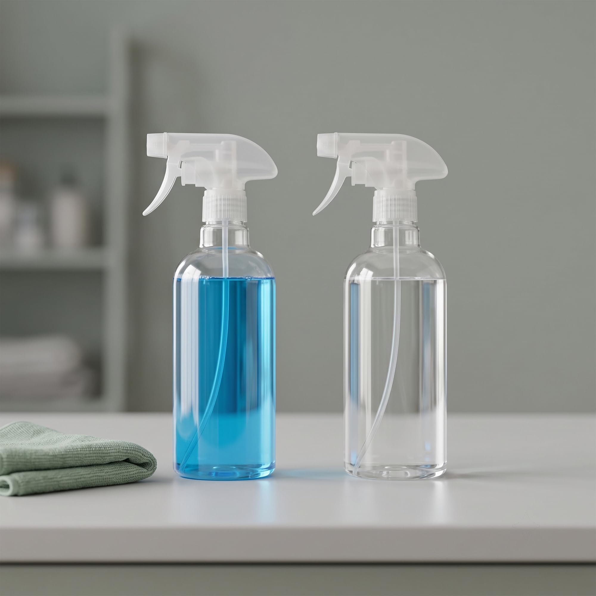 MOUYAT Lot de 10 vaporisateurs en plastique transparent de 500 ml, avec gâchette rechargeable, pour le nettoyage, l'arrosage