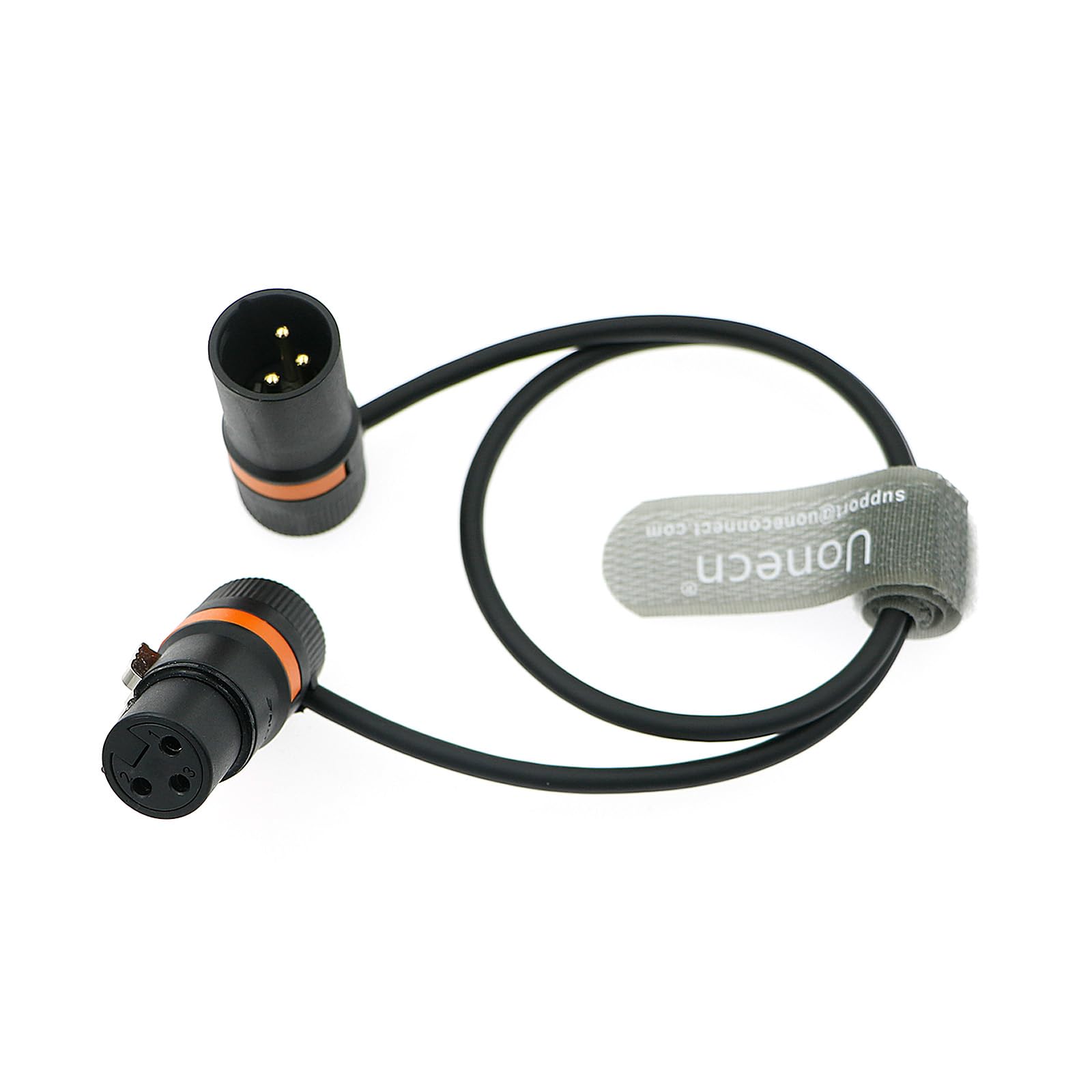 Uonecn Rotatable Audio Cable Low Profile 3 Pin XLR Male to Female Cable for Microphone, Camera, Mixer, Recorder 45 cm