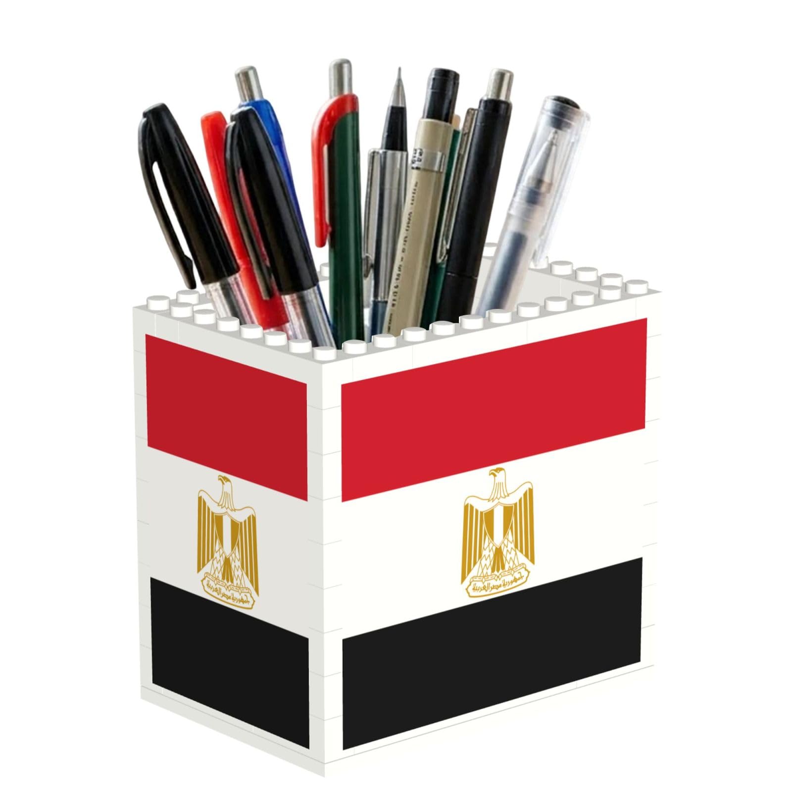 SXZVVBN Egyptian flag Building Block Desk Tidy ABS Organiser