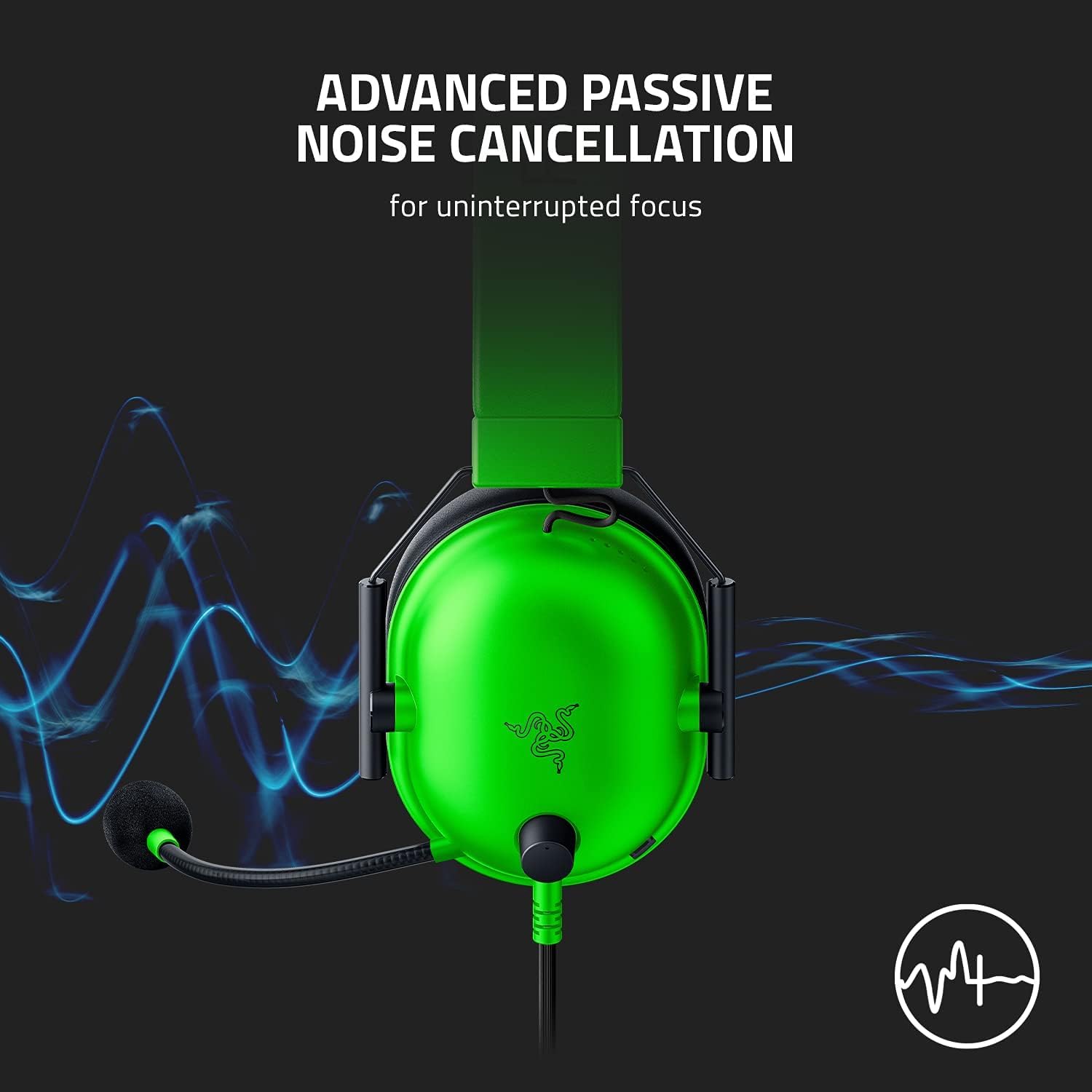 Razer Blackshark V2 X Gaming : 7.1 Surround Sound - 50Mm Drivers - Memory Foam Ear Cushions Wired On Ear Headphones with Mic Rz04-03240600-R3M1 - Green — Amazon image 5