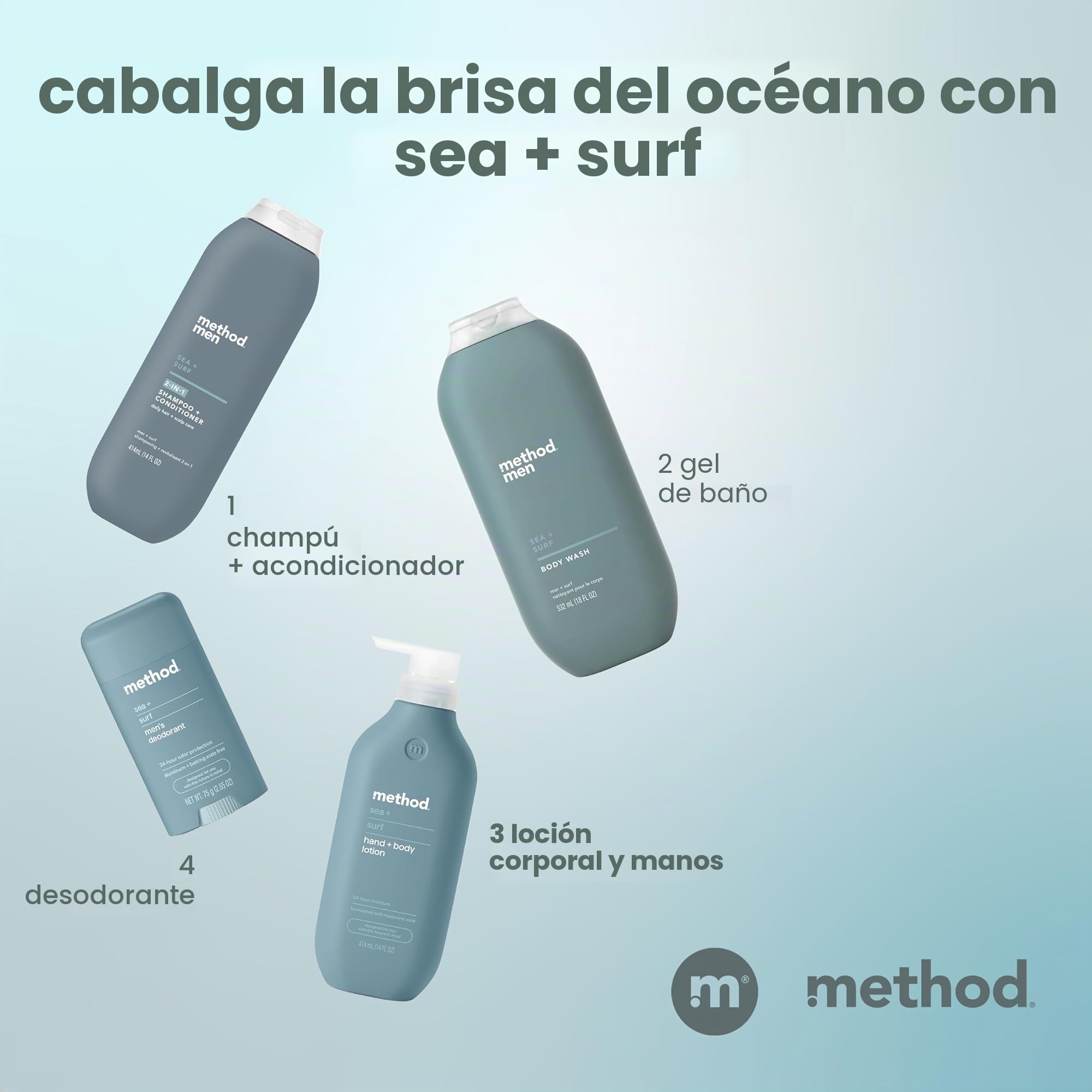 Method Men 2 en 1 Champú + acondicionador Sea + Surf 400 ml