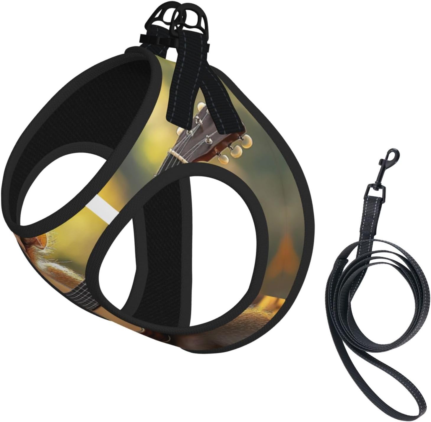 Koala Plays Guitar Pet Vest Small Size Dog Harness and Leash Set for Training, Reflective & Adjustable Without Accessories Medium