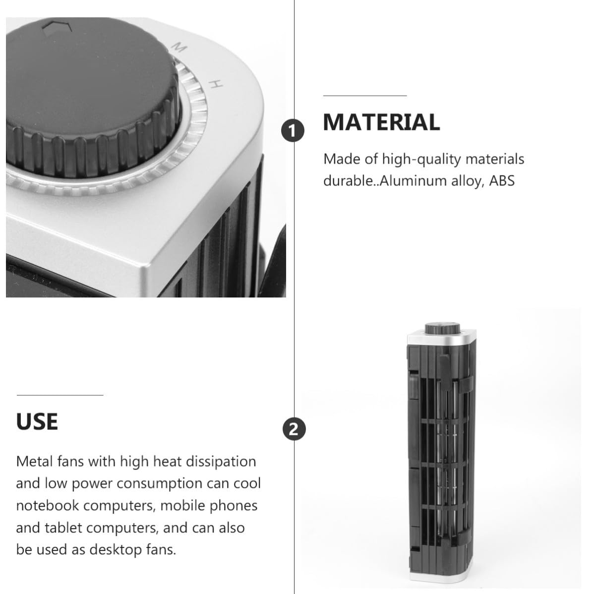 Enfriador de Portátil con Ventilador para Laptop y Base Refrigeradora Portátil, Aleación de Aluminio y Abs con Soporte Ajustable para Celebracion Verano